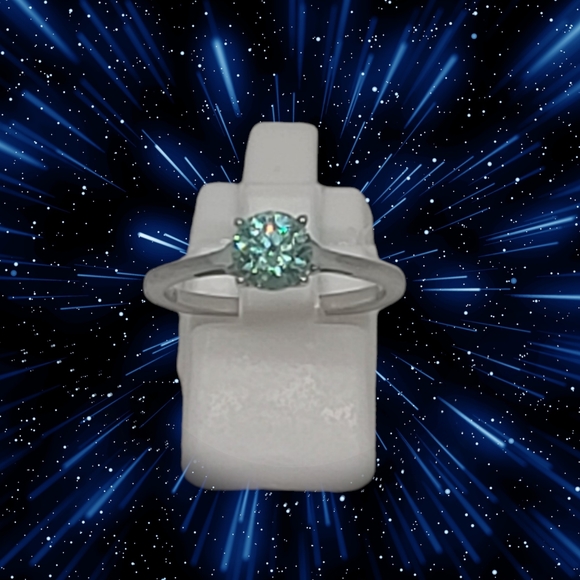 NWT Lustro Stella Swarovski's Finest Fancy Light Green Diamond Ring - Picture 1 of 15